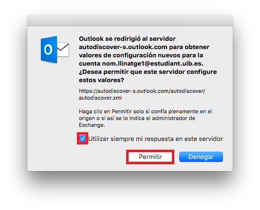 Quadre de seguretat per emplenar amb credencials