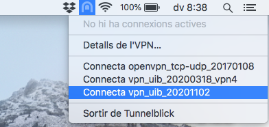 Figura 5: Connectar amb la nova configuració VPN