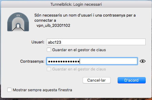 Figura 6: Credencials d’UIBdigital