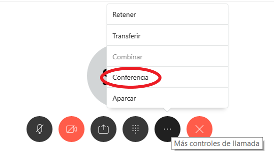 més controls de trucada , conferencia