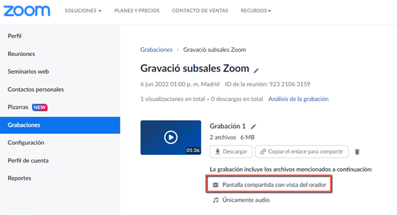 Cliqueu al botó de descarregar